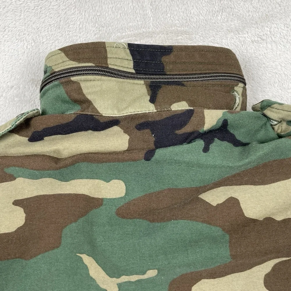 Vintage Military M-65 Field Jacket Mens Medium Long Camo Cold Weather Hoodie